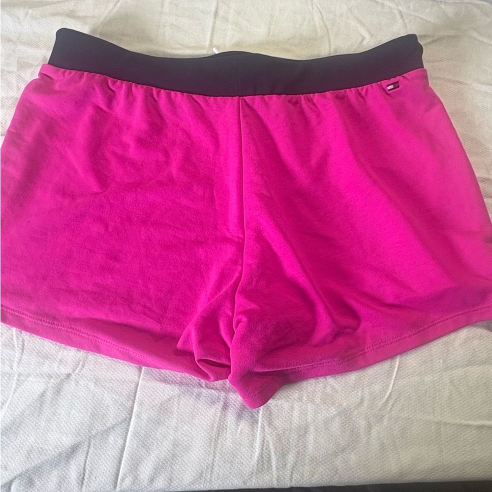 Tommy Hilfiger Women’s Pink Logo Lounge Shorts Drawstring Athleisure - Picture 2 of 8